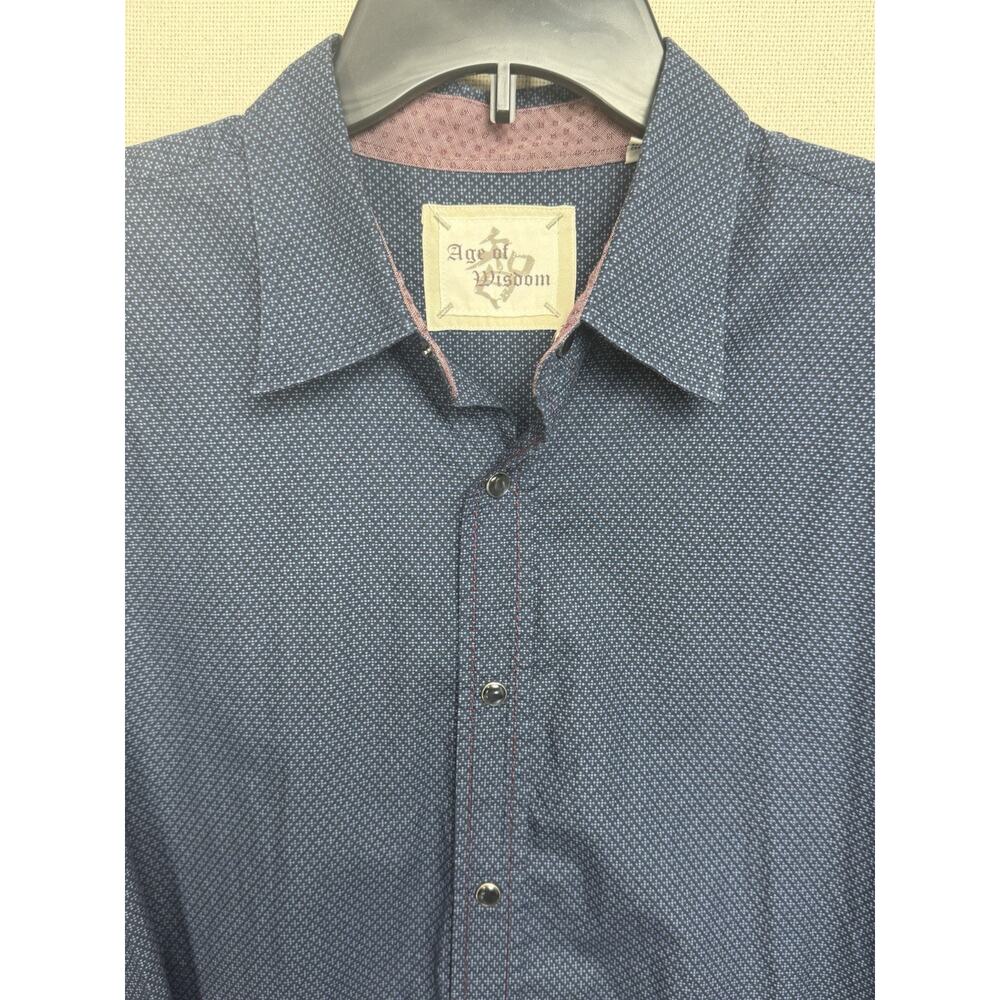 Age Of Wisdom Men's Pearl Snap Shirt Size XL Flip‎ Cuffs L/S Abstract Western - Picture 2 of 11